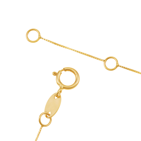 Collier en or jaune, boule dentelée