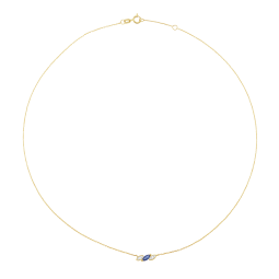 Collier en or jaune et rhodié, saphir marquise et diamants 