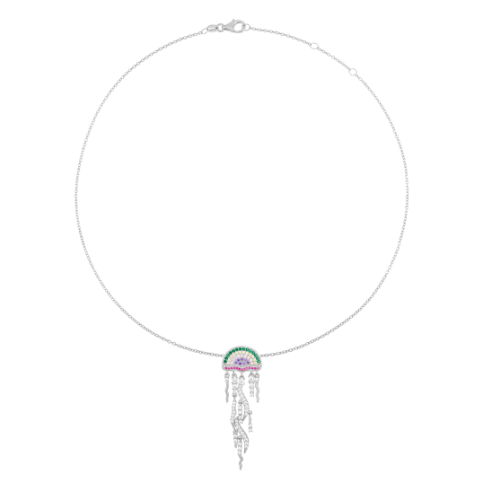 Collier en argent rhodié et oxydes de zirconium