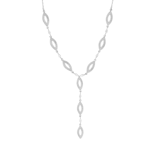 Collier en argent rhodié et oxydes de zirconium 
