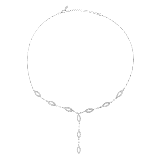 Collier en argent rhodié et oxydes de zirconium 