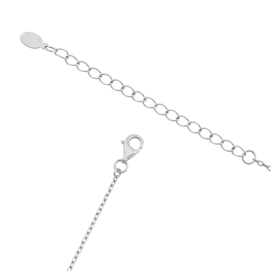 Collier en argent rhodié et oxydes de zirconium 