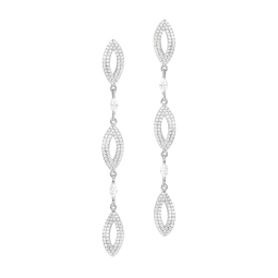 Boucles d'oreilles en argent rhodié et oxydes de zirconium 