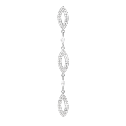 Boucles d'oreilles en argent rhodié et oxydes de zirconium 