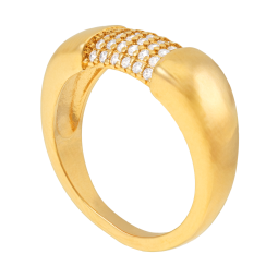 Bague en plaqué or et oxydes de zirconium, pavage