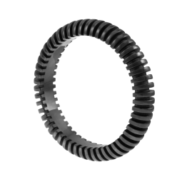 Bague en argent rhodié noir striée