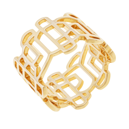 Bague en laiton doré, ajourée