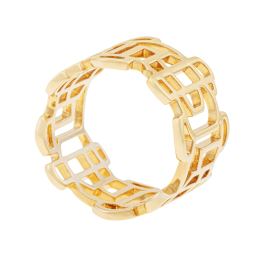 Bague en laiton doré, ajourée