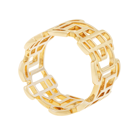 Bague en laiton doré, ajourée