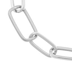 Bracelet en argent rhodié, maille fantaisie