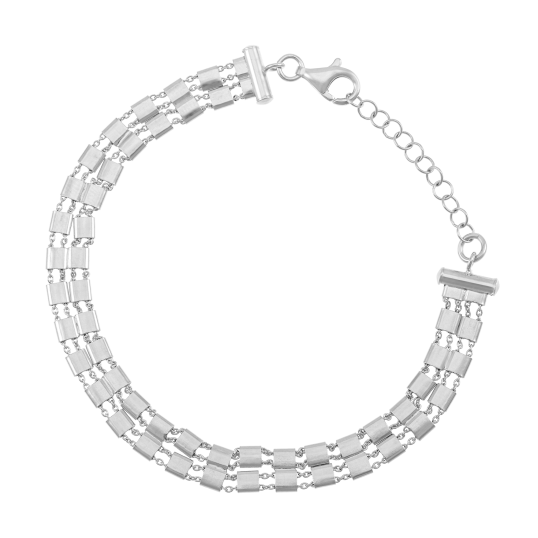 Bracelet en argent rhodié