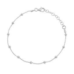 Bracelet en argent rhodié, boules