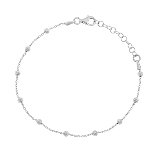Bracelet en argent rhodié, boules
