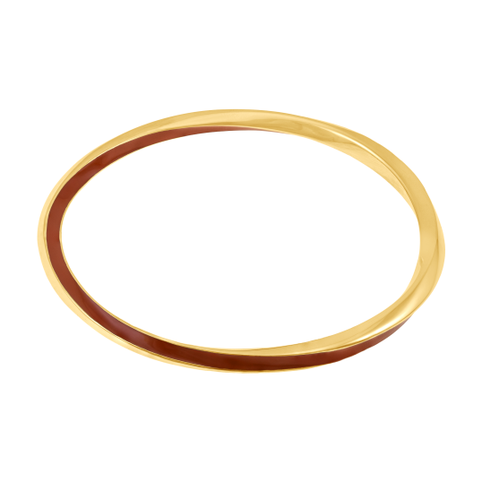 Jonc en acier doré et laque