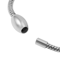 Bracelet en acier et cable noir