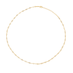 Collier en plaqué or et oxydes de zirconium serti clos