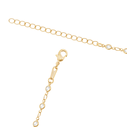Collier en plaqué or et oxydes de zirconium serti clos