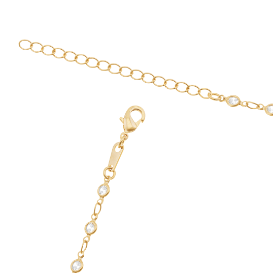 Collier en plaqué or et oxydes de zirconium serti clos