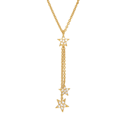 Collier en plaqué or et oxydes de zirconium, étoiles