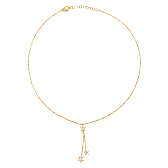 Collier en plaqué or et oxydes de zirconium, étoiles