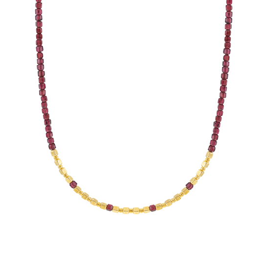 Collier en argent doré et grenat