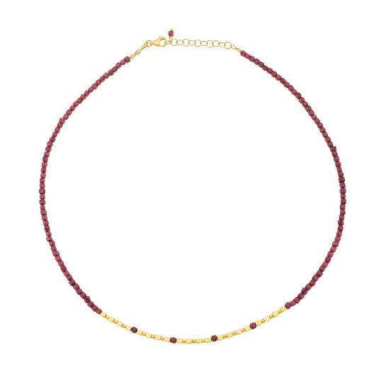 Collier en argent doré et grenat
