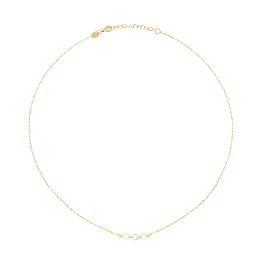 Collier en argent doré et oxydes de zirconium