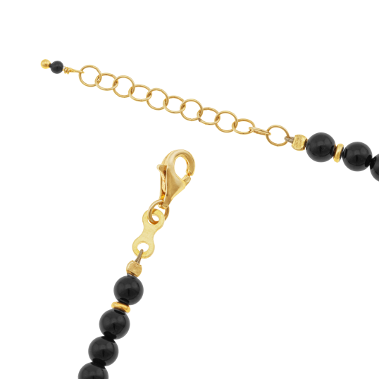 Collier en argent doré et onyx