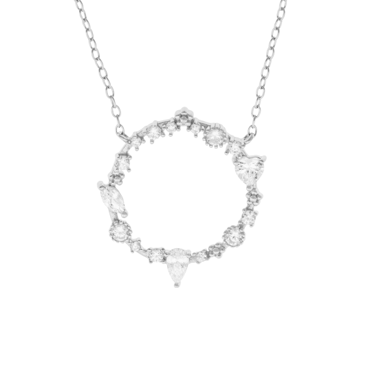 Collier en argent rhodié et oxydes de zirconium, cercle