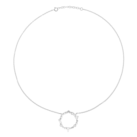Collier en argent rhodié et oxydes de zirconium, cercle