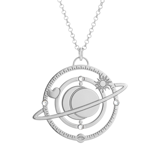 Collier en argent rhodié et oxydes de zirconium, constellation