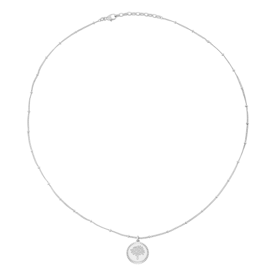 Collier en argent rhodié, arbre