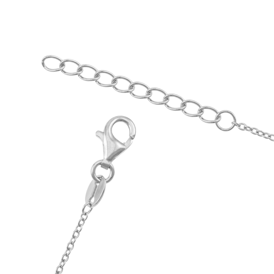 Collier en argent rhodié et oxydes de zirconium, coeur