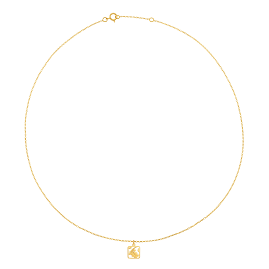 Collier en or jaune, feuille