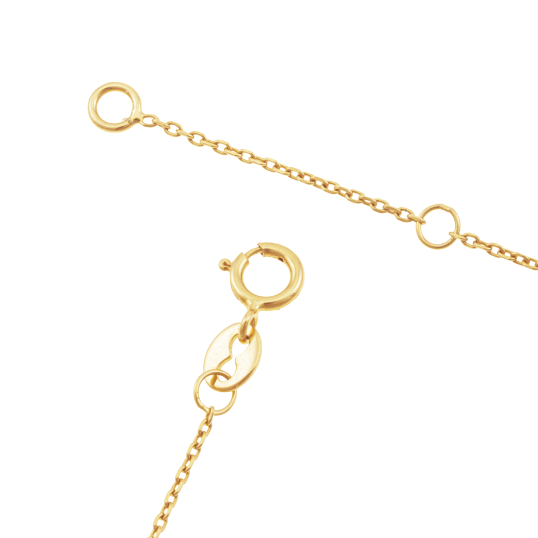Collier en or jaune et rhodié, quatre perles de culture et oxydes de zirconium