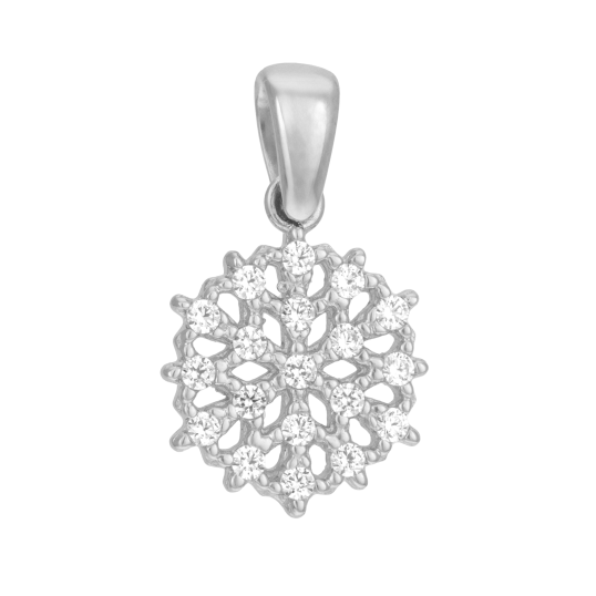 Pendentif en or gris et oxydes de zirconium, flocon