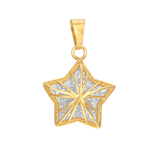 Pendentif en or jaune et rhodié, étoile