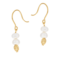 Boucles d'oreilles en or jaune et perles de culture