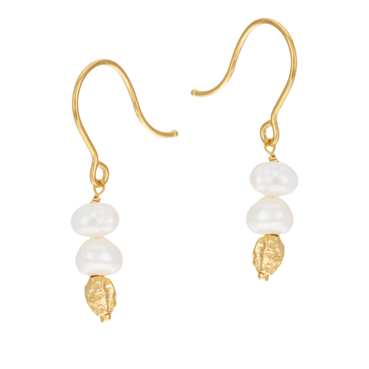 Boucles d'oreilles en or jaune et perles de culture