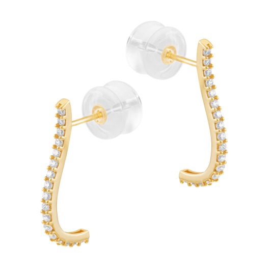 Boucles en or jaune et oxydes de zirconium