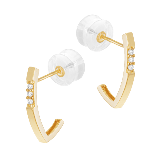 Créoles en or jaune et oxydes de zirconium