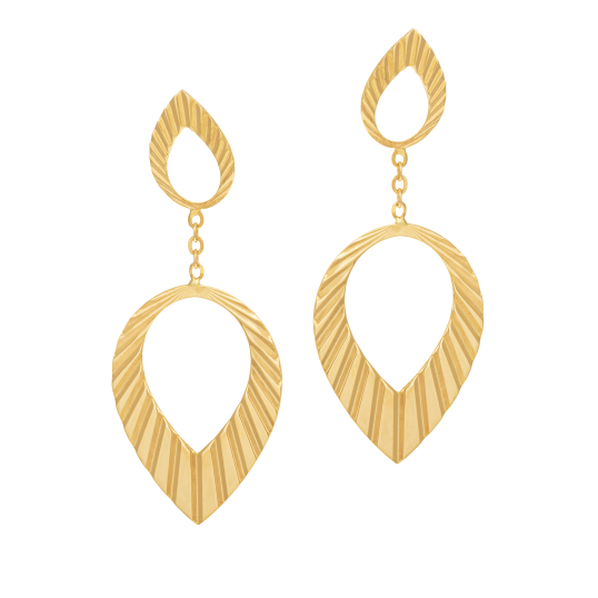 Boucles d'oreilles en or jaune, ajourée