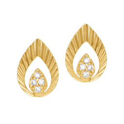 Boucles d'oreilles en or jaune et oxydes de zirconium