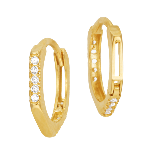 Créoles en or jaune et oxydes de zirconium