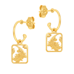 Boucles d'oreilles en or jaune, feuille