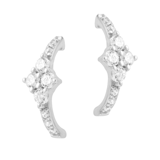 Boucles d'oreilles en or gris et oxydes de zirconium