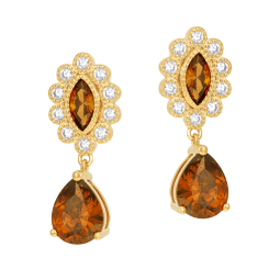 Boucles d'oreilles en plaqué or et oxydes de zirconium