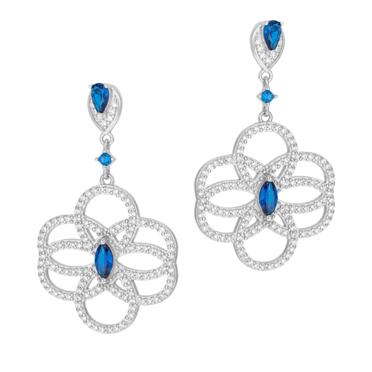 Boucles d'oreilles en argent rhodié et oxydes de zirconium