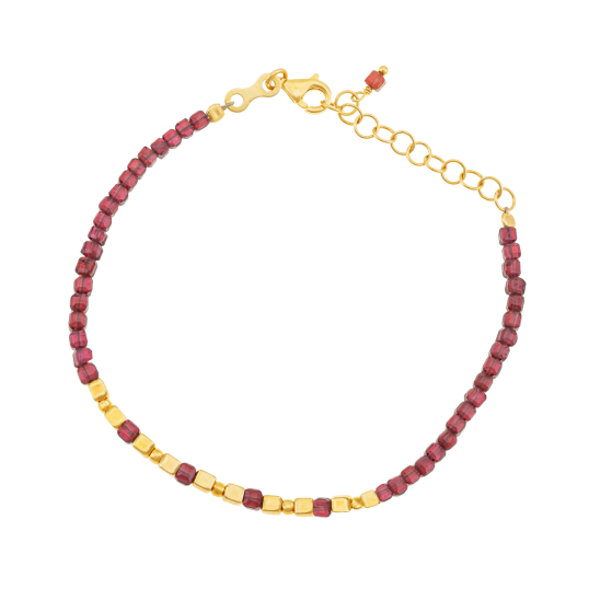 Bracelet en argent doré et grenat