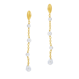 Boucles d'oreilles en argent doré et perles synthétiques